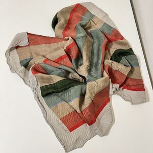 Fisba Stoffels Striped Square Silk Scarf
